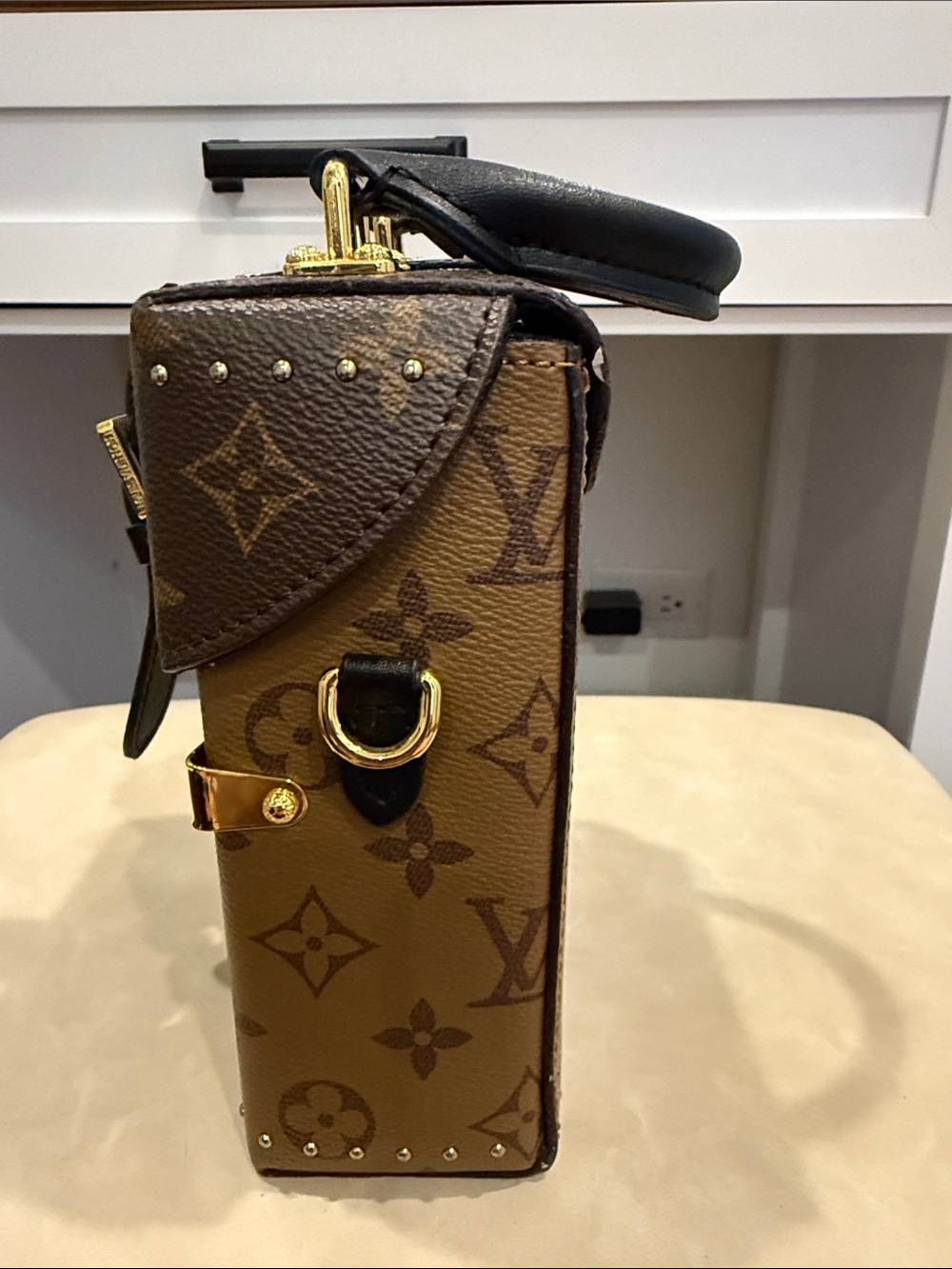 Louis Vuitton Brown Monogram Vertical Trunk Bag with Gold Hardware - Picture 2 of 7